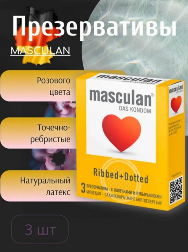 prezervativymasculanclassicdottyribbed3sht